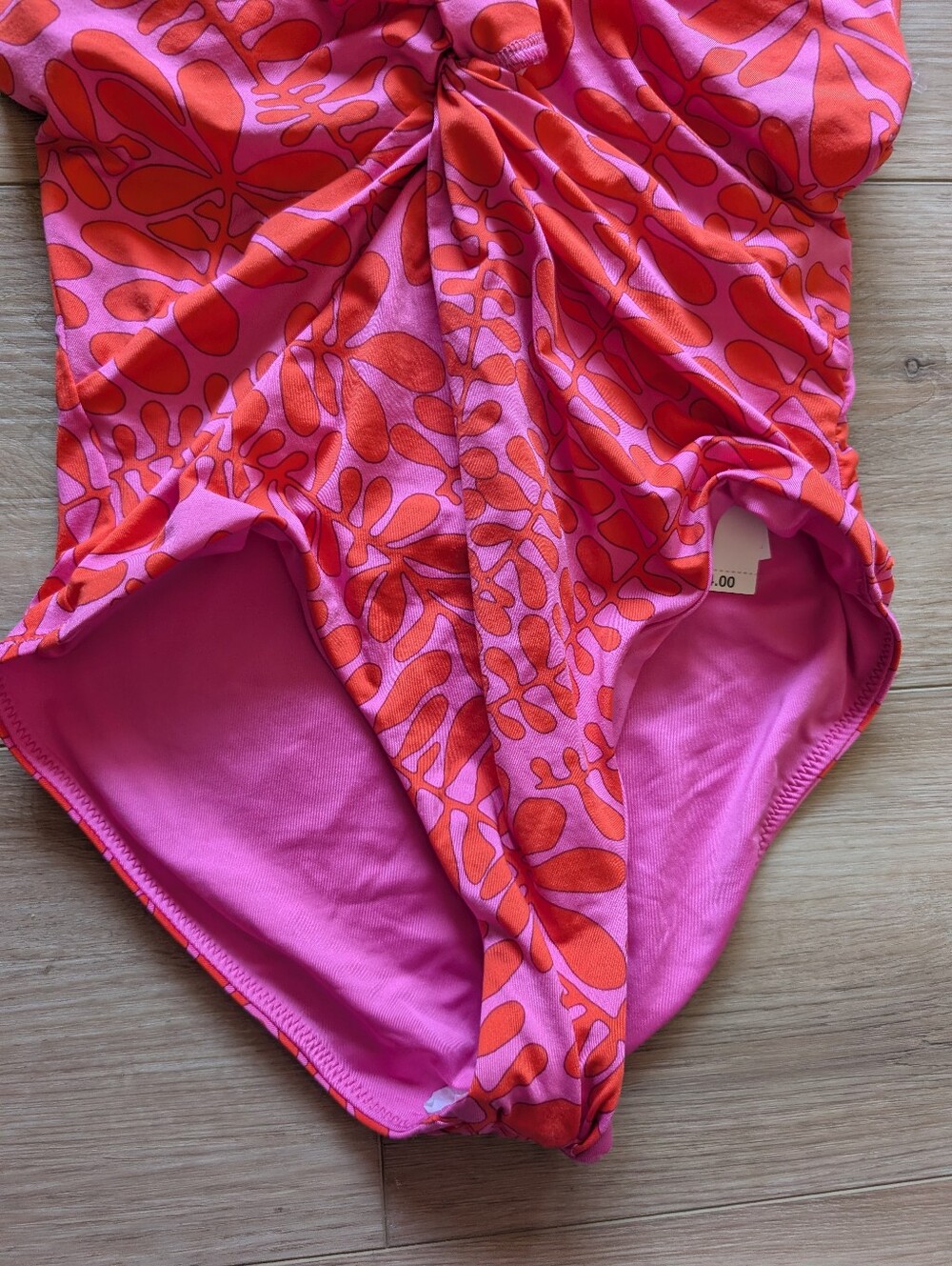 NWT Trina Turk Tropical Pink & Coral One-Piece Halter Swimsuit - Picture 4 of 9